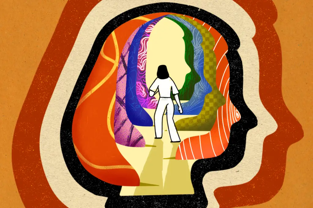 Image of lady walking through her mind